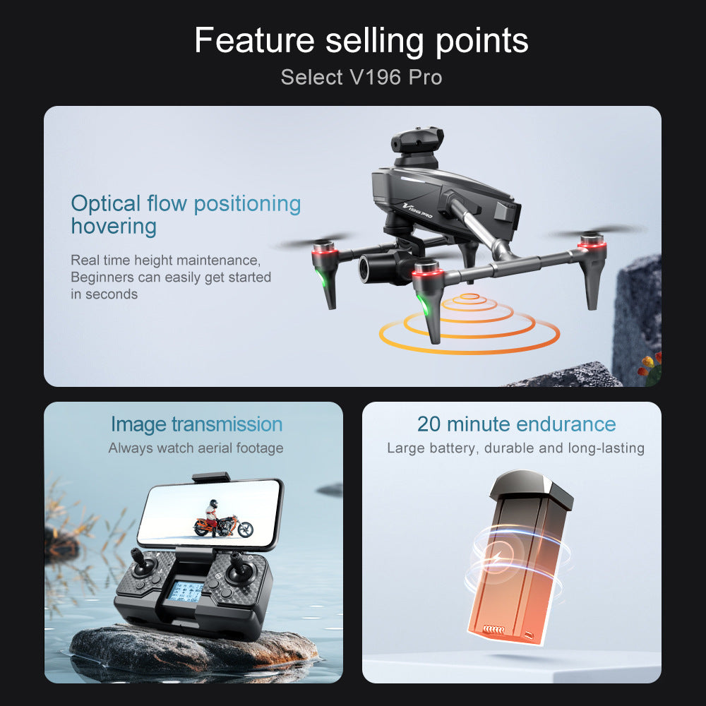 8K RC V196 Drone with Ultra HD Camera, Smart Flight & Auto Return