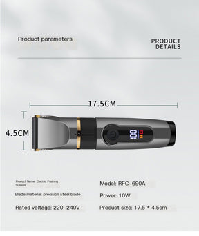 Electric Hair Clipper with Ceramic Blade & LED Display