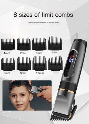 Electric Hair Clipper with Ceramic Blade & LED Display