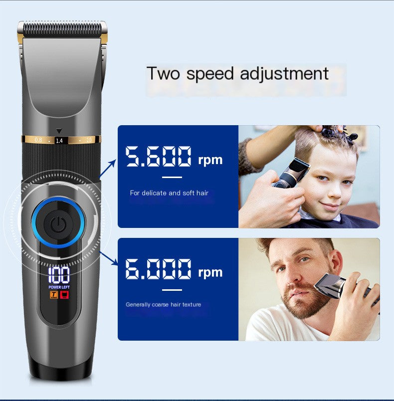 Electric Hair Clipper with Ceramic Blade & LED Display