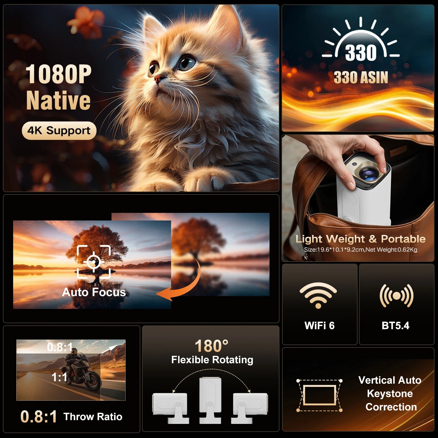 Smart 4K Mini Projector