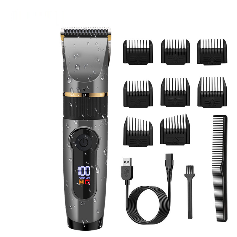 Electric Hair Clipper with Ceramic Blade & LED Display